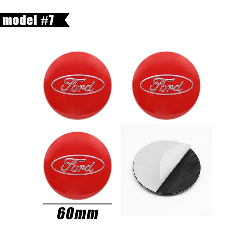 Car Sticker Hot For Ford 4Pcs 56/60/65mm Car Wheel Stickers Center Hub Cap Car Emblem Badge Decal For Ford Focus Fiesta Ranger M