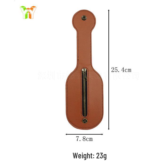 In Stock Women's Self-Defense Leather Paddle Coin Bag - Outdoor Portable Anti-Wolf Tool