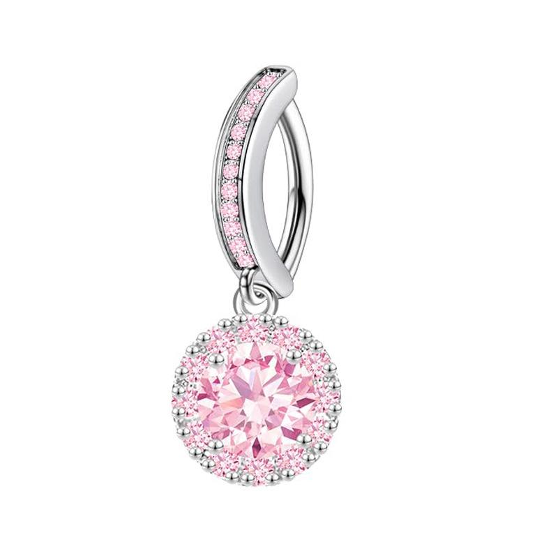 Joyas para Piercing de Ombligo Mariposa Rosa Mujeres Barra de Ombligo con Circonita Moda Anillos de Ombligo Curvos Inversos de Cristal Piercing Ombligo