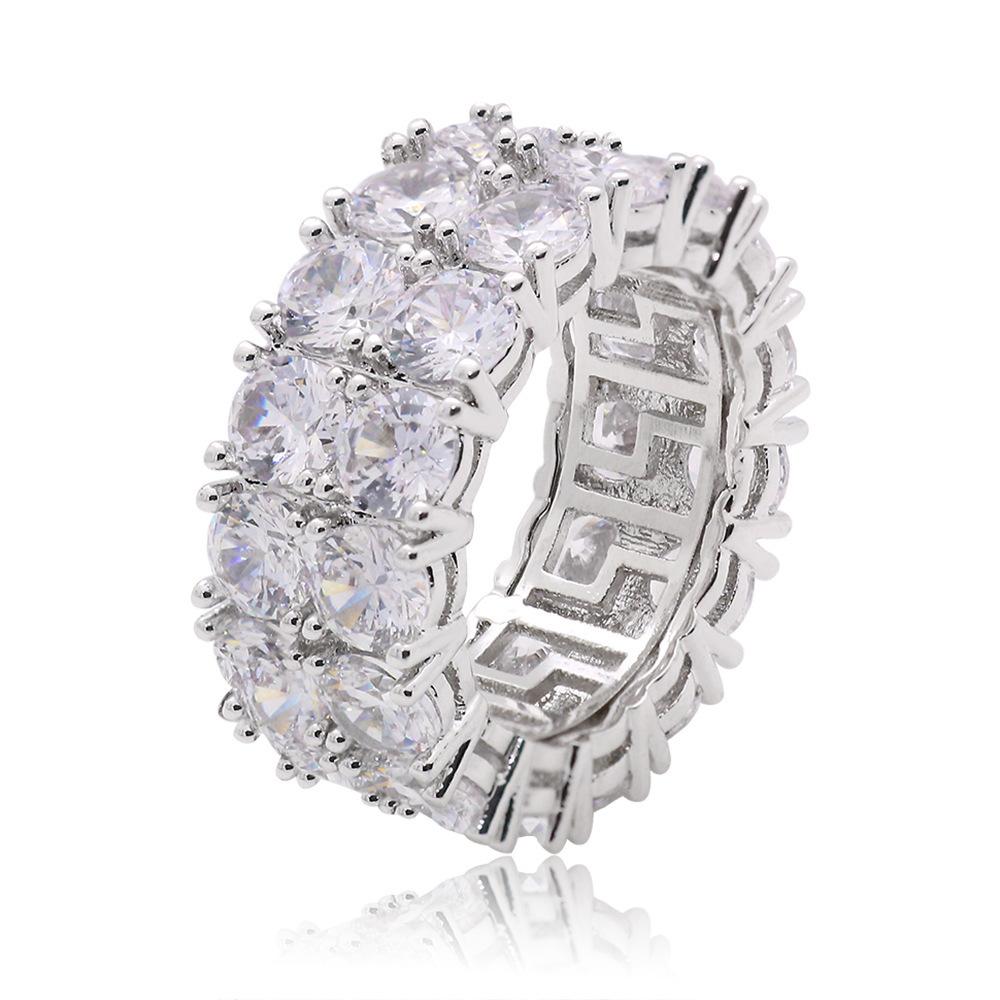 Hip Hop Ring Men'S Gold Ring Micro-Set Zircon Ring Hip Hop Jewelry Generation