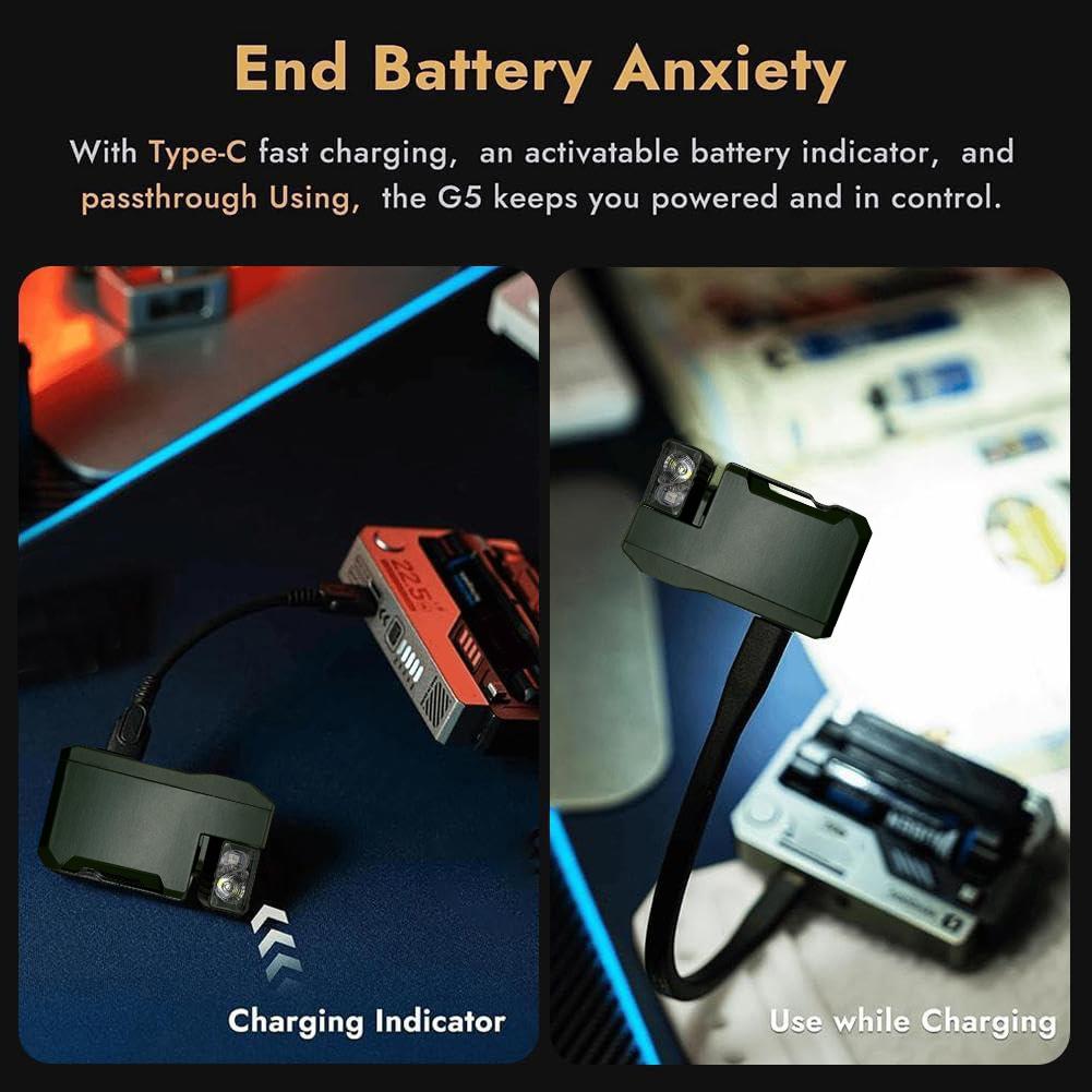 Rechargeable EDC Flashlight 400 Lumens Portable Flat Pocket Flashlight Small Flashlight for Camping Emergency