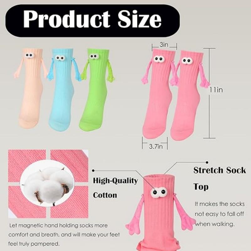 Funny Magnetic Holding Hands Socks, Novelty Socks, Couple Socks, Halloween and Christmas Gifts