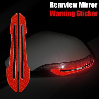 2pcs/Set Car Reflective Warning Stickers Rearview Mirror Reflective Stickers Car Safety Markers Night Safety Warning Protection Sticker