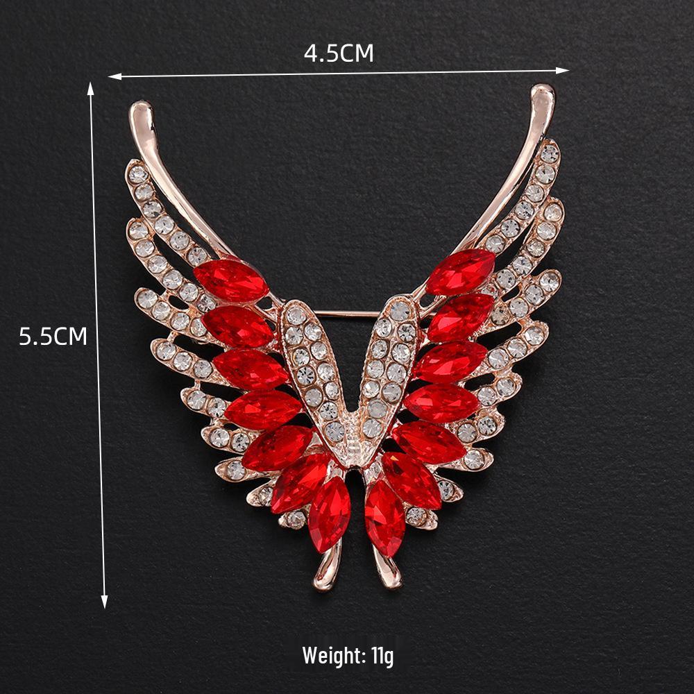 High-End Rose Red Chinese Flower Brooch: Classical Pin for Women's Qipao & Coat Accessories