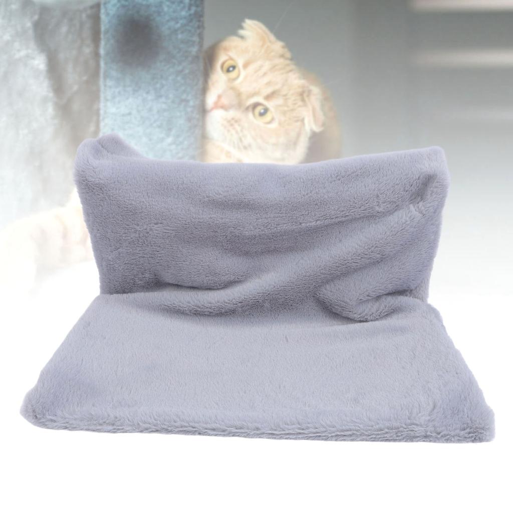 L Shaped Cat Hanging Bed Comfortable Warm Plush Metal Frame Multifunctional Cat Hammock Cushion for Home