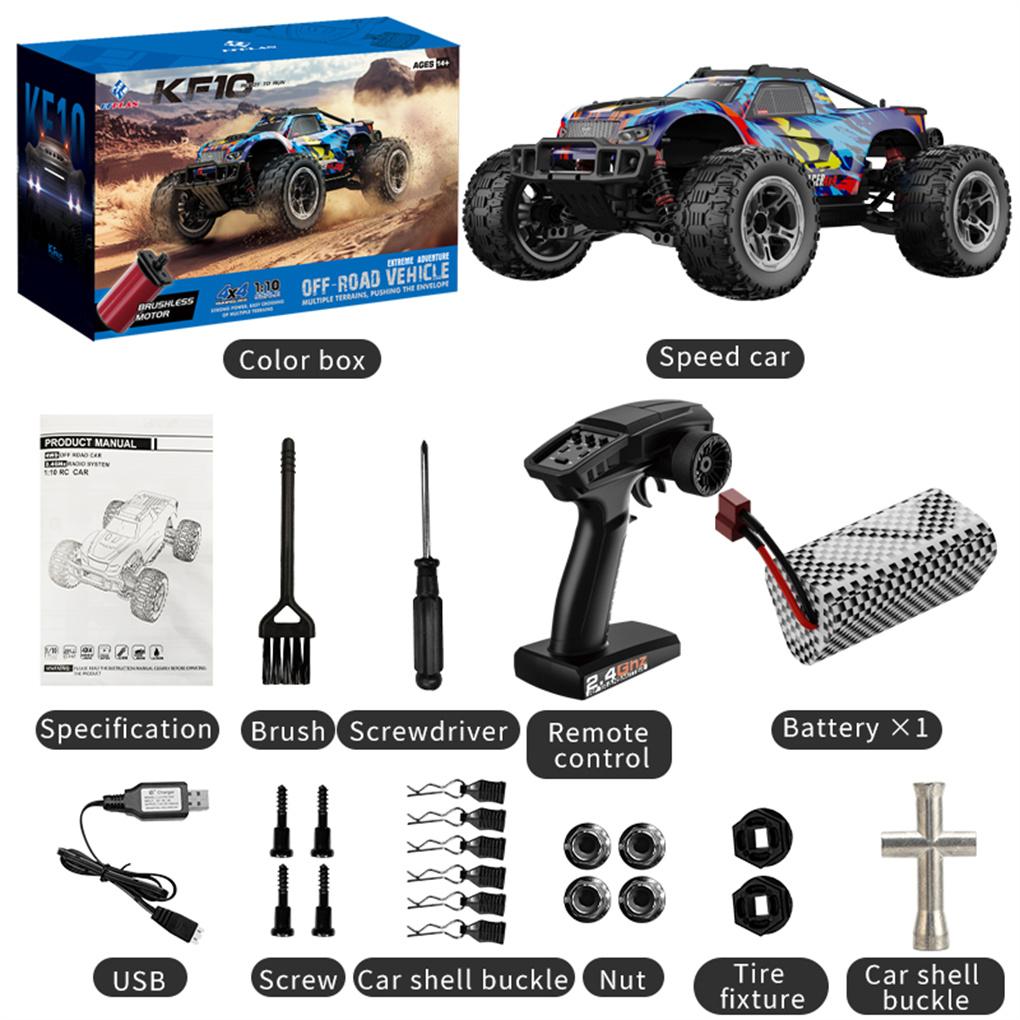 1:10 KF10 4WD RC Car 70KM/H Off Road Car 2.4G High Speed Racing Brushless Motor Remote Control Car Drift Monster Truck