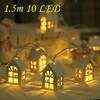 1.5m 10 LED Fashion Home Decor Christmas Tree House Style Fairy Light LED String Wedding New Year Christmas Decorations Supplies