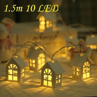 1.5m 10 LED Fashion Home Decor Christmas Tree House Style Fairy Light LED String Wedding New Year Christmas Decorations Supplies