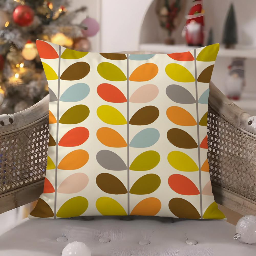Federa Cuscino Fiore Stile Retrò Orla Kiely Comfort Divano Letto Seta Elegante Cerniera Invisibile Copricuscino Decorativo