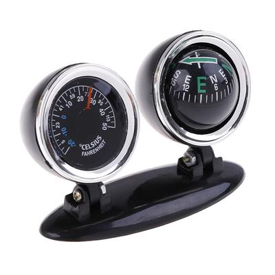 2 in 1 Guide Ball Car Compass Thermometer Car Ornaments Direction Dashboard MP