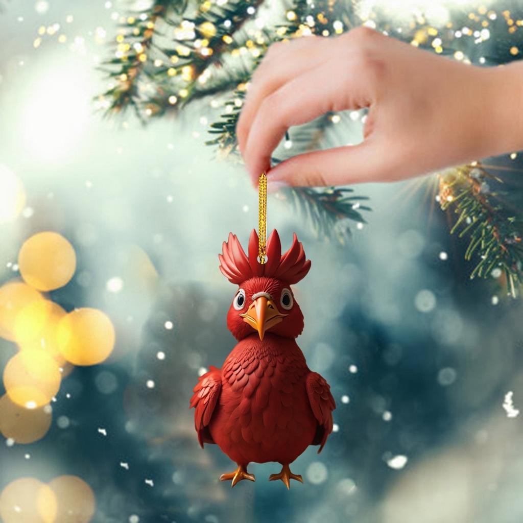 Animal Chicken Rooster Series Tree Pendant Acrylic Ornament 2D