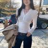 In Stock: 2026 New Style Slimming Lyocell Tencel Henley Long Sleeve Tee