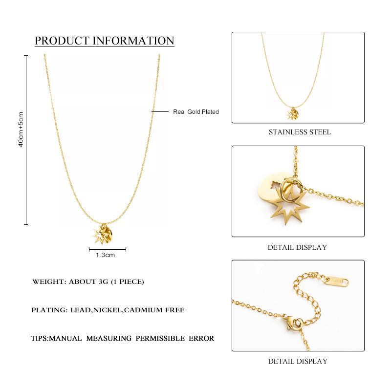 Combination Mangxing Titanium Steel Necklace Women'S Gold Versatile Pendant Chain Ornament Exquisite Simple Fashion Stainless Steel Clavicle Chain