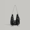 2025 New Niche Design Fashionable Punk Motorcycle Bag, Black Large Capacity Rivet Commuter Shoulder Crossbody Bag, Trendy