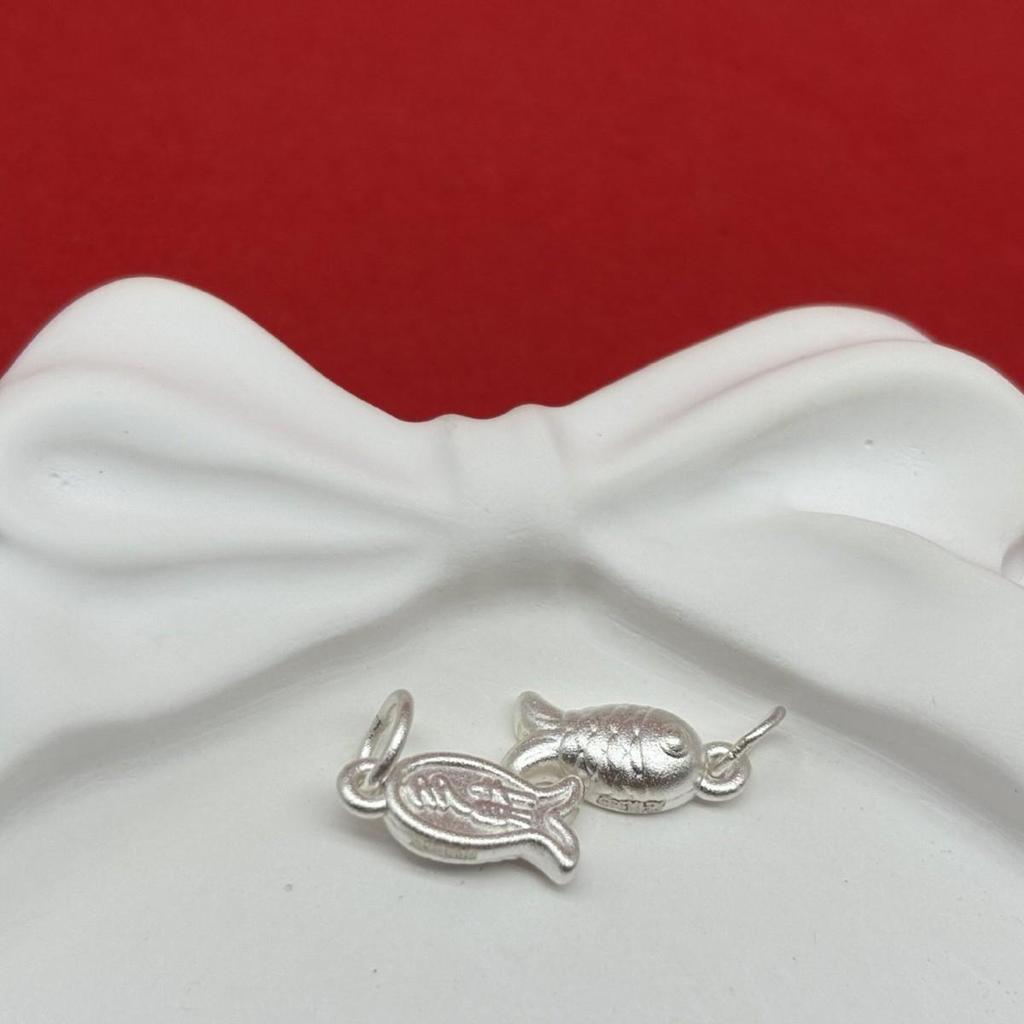 Sterling Silver 999 Year of the Fish Multi-Wealth Pendant Handmade Braided Necklace/Bracelet Charm Accessories