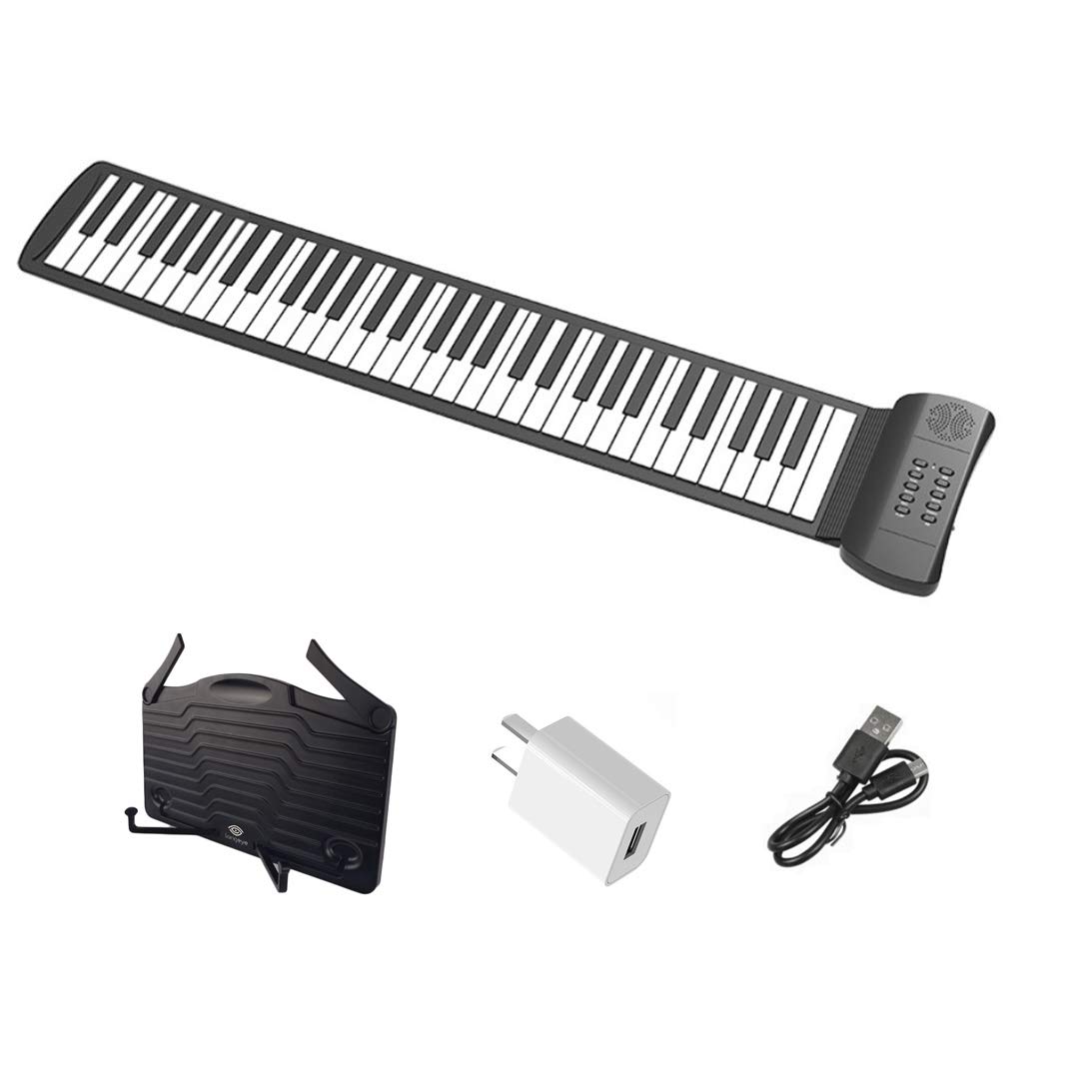 

Longeye Roll Piano 61 Keys Beginner Foldable Practice Keyboard Instrument Japanese Instruction Manual Included Music Stand Recording Children s