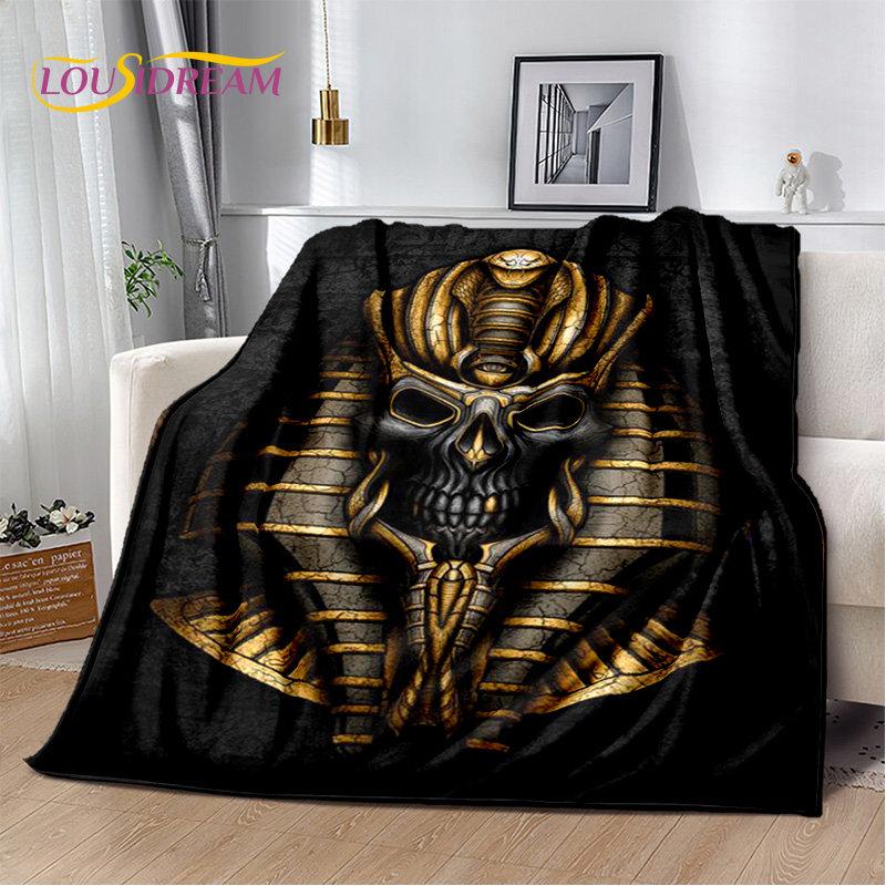 3D Egyptian Mythology Pharaoh Hieroglyphics Soft Plush Blanket,Flannel Blanket Throw Blanket for Living Room Bedroom Sofa Picnic