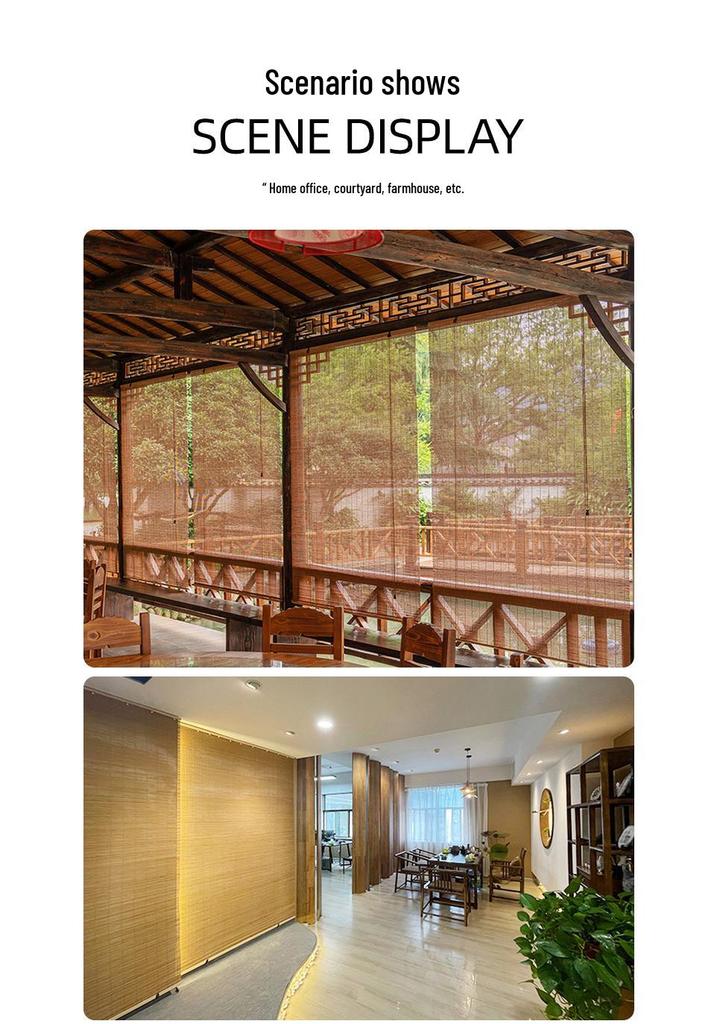 Bamboo Roller Blind Sunshade: Window or Door Curtain for Tea Rooms, Restaurants, Hotels - Ideal for Decoration and Partition.