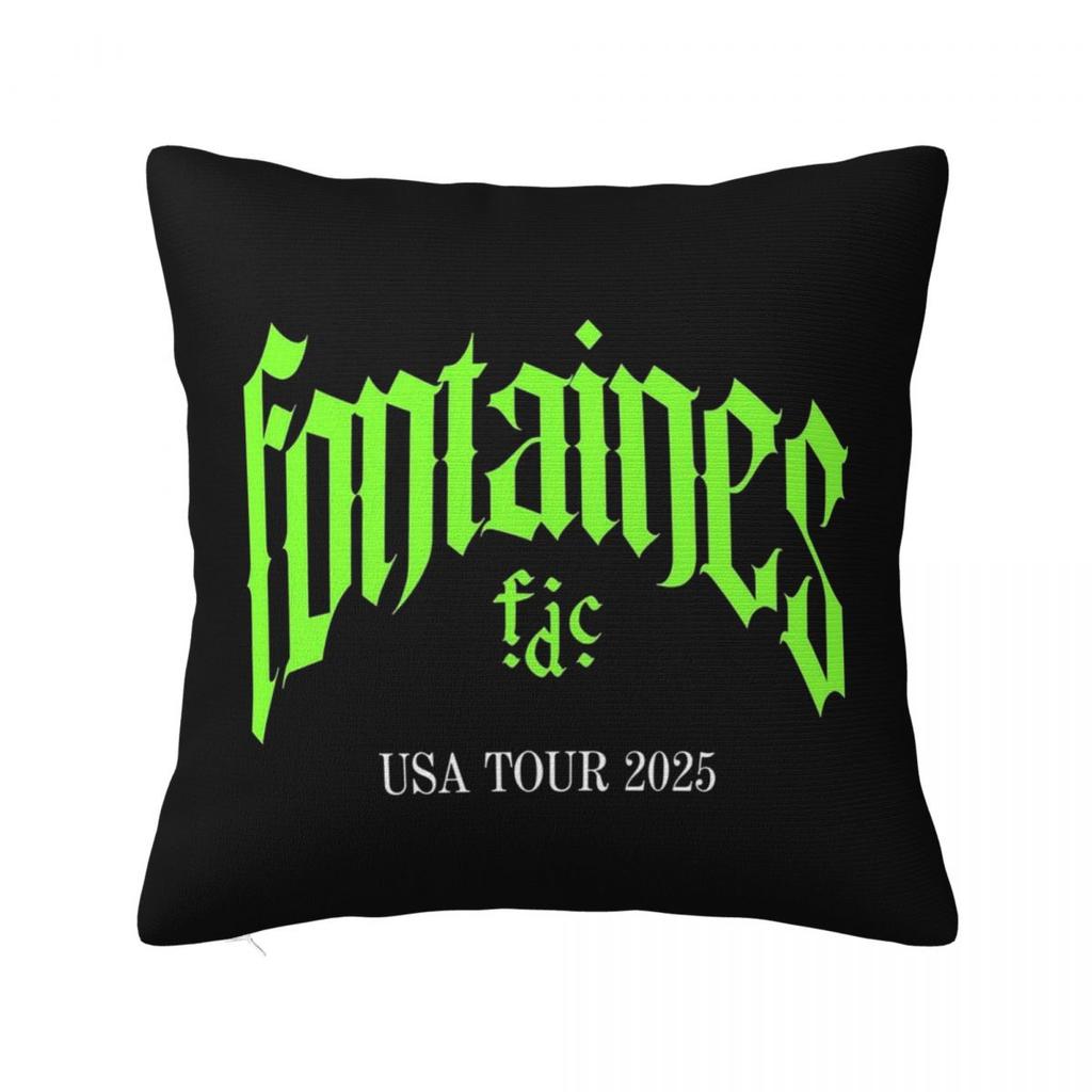 Fontaines DC Band Tour 2025 Square Pillowcase Cushion Cover Pillow Case Throw Pillow Cover for Home Sofa Living Room