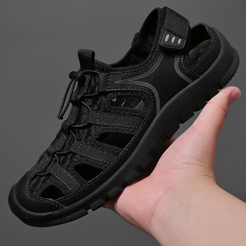 Fashion Leisure Walk Mens Casual Summer Shoes Outdoor Breathable Beach Shoes Fashion Sport Sandals All-match Hollow Out Flats Sneakers