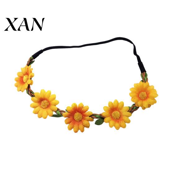Adjustable Daisy Crown for Girls Sunflower/Daisy Wreath Headband Women Girls, Flower Headpiece, Daily Wear Silk Beach Photography Summer Dress