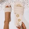 Fashion New Summer Fashion Fried Dough Twists Texture Low Heel Sandals Comfortable Outdoor Beach Shoes Women's Slippers