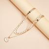 Versatile Geometric Shell Pearls Drop Necklace Adjustable Alloy Collarbone Chain For Creative Styling Expression