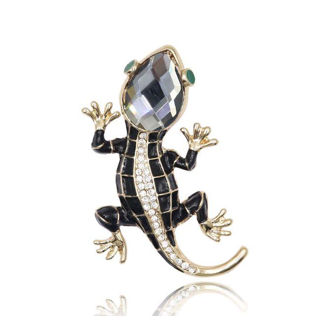 Crystal Gecko Brooches For Women Jewelry Luxury Cute Fashion Animal Lapel Pins Shining Jewelry Kids Clothing Accessories
