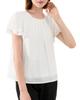 Short Flared Chiffon Cut and Body Loose Large M [YASHIGE] Blouse, Sleeve, Shirt, Women's Top, Washable, Georgette, Neat, Sewn, Lined, Commuting,