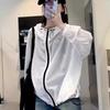 Women's Summer New Breathable Contrasting Zipper Loose Hooded Casual Thin Jacket with Sun Protection Clothing