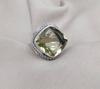 Lemon Quartz 925 Sterling Silver Statement Ring: Boho Vintage Style