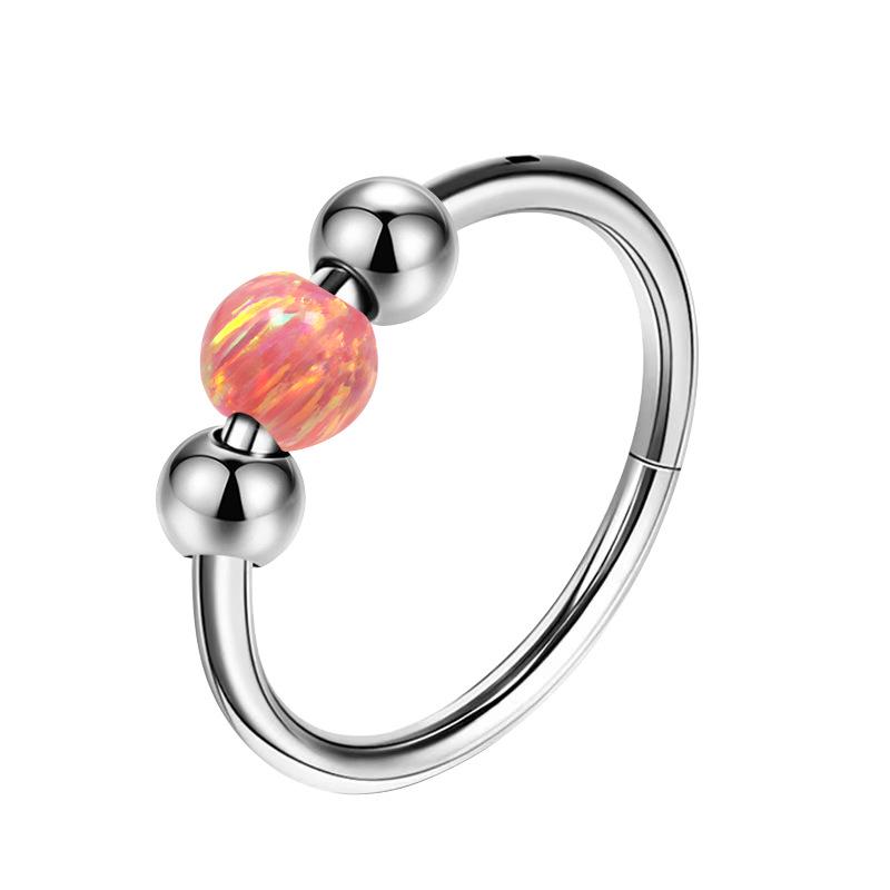 316L Titanstahl Opal Nahtloser Ring Ohrringe für Nase & Septum