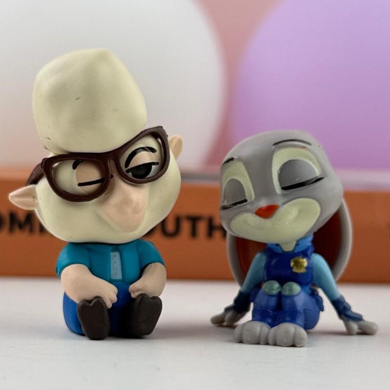Zootopia Car Ornaments 6pcs Set Cartoon Dashboard Decor Office Desk Bedside Table Figure Cake Topper Collection Gift