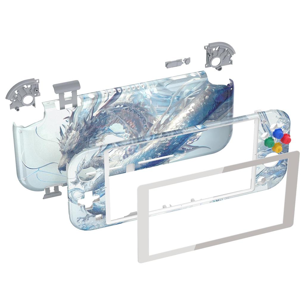 eXtremeRate Switch Lite Compatible Case Nintendo Switch Lite Controller Repair Kit with Custom Case Cover for Switch Lite Shell, Housing/Screen Film,