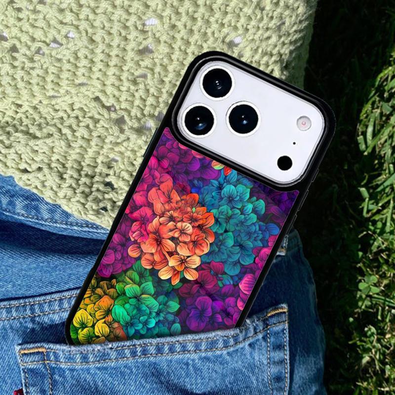 Colourful Flower Painting Art Phone Case Cover for IPhone 11 12 13 14 15 16e 17 Pro Max Coque for IPhone 17 Air