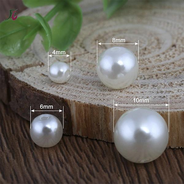 Factory Direct Sales Round Ivory 8mm Decoration Clothing Shoe Faux Plastic Pearl Loose Beads