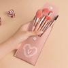 8Pcs Pink Makeup Brushes Set Soft Synthetic Hair Professional With Portable Case For Travel & Daily Use Diamond Pattern