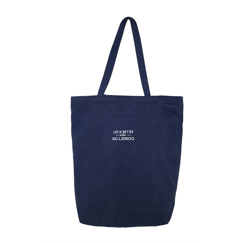 Japanese Casual Canvas Bag Women's Vertical Bag Boys Shoulder Bag Student Wind Tote Bag Shoulder Versatile Commuter Bag