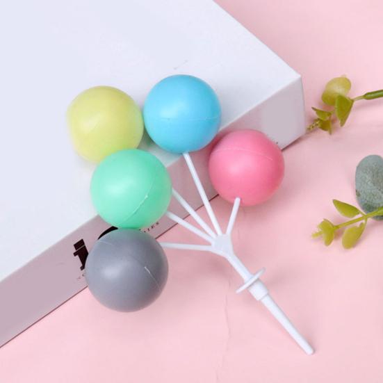 Bunte Mini-Ballon-Kuchenaufsätze Kunststoff-Ballon-Spieße 5 Ballons Dessert-Cupcake-Dekoration für Geburtstagsfeier Hochzeitsfeier