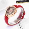 Creative Rose Gold Ladies Quartz Watch Casual Simple Leather Strap Women Wrist Watch