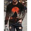 Street Trend Men's Casual Pullover Top Wolf King 3D Printed Men's Loose Long Sleeve T-shirt Simple Casual Men's Long Sleeve
