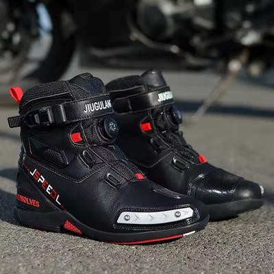 Neue Motorradstiefel Mann Leder Motos Fahrer Schutzstiefel Wasserdicht Rutschfest Motocross Bergrennschuhe