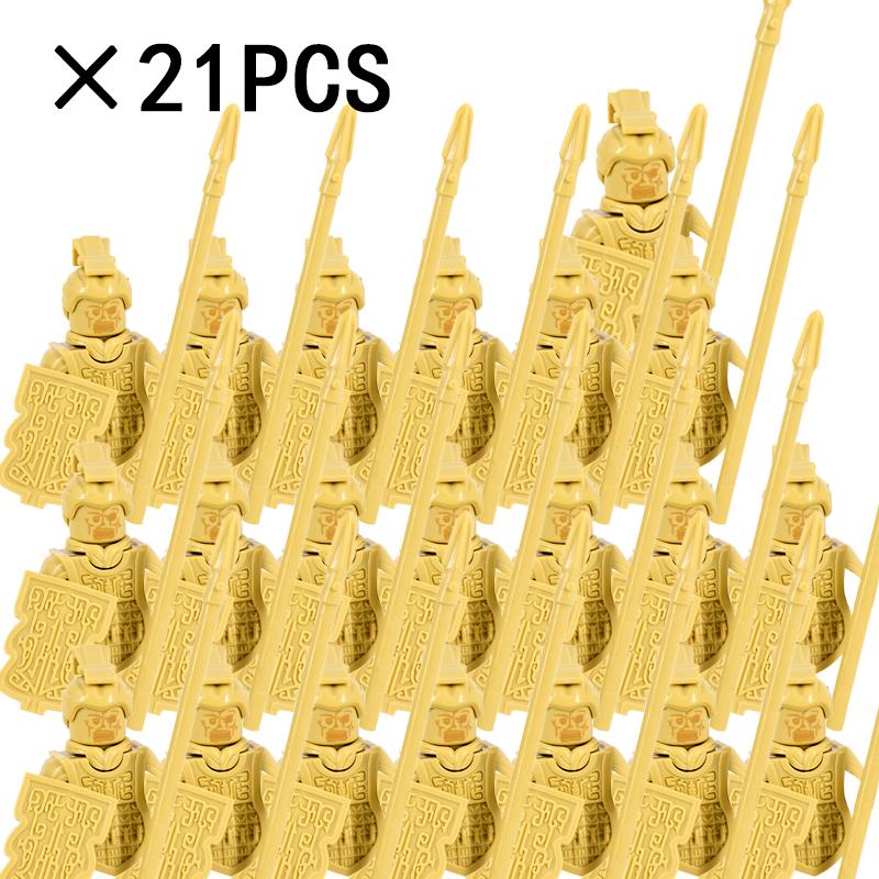 21PCS Medieval Military Soldiers Army Figures Armor Guard Warriors Archer Knights Building Blocks Bricks Toys for Kid Gifts