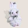 Girl Rabbit Plush Crossbody Bag With Pearl Chain And Lace For Daily Use