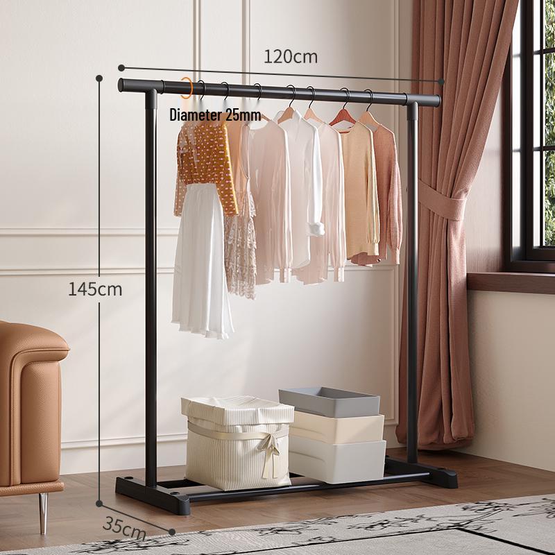 Multifunctional Floor Coat and Clothes Drying Rack for Bedroom, Balcony, or Dorm.