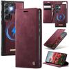 For Magsafe Charging Wallet Cards Leather Case For Samsung Galaxy S25 S24 S23 Ultra S22 S21 S20 2 in 1 Detachable Flip Cover