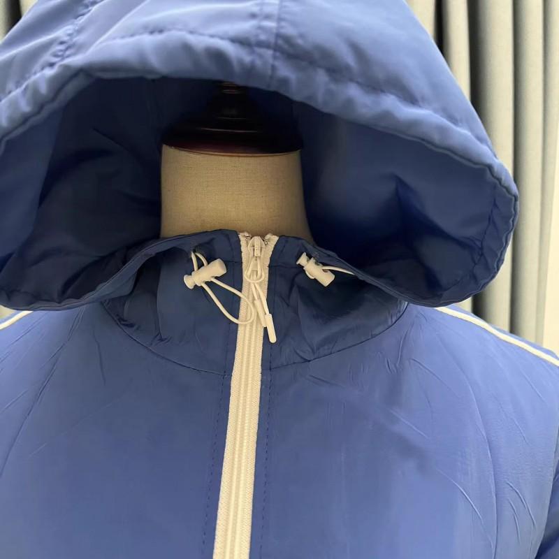 BTS V JIMIN Same Style Blue Hooded Zip Sweatshirt Casual Loose Long Sleeve Jacket Youth