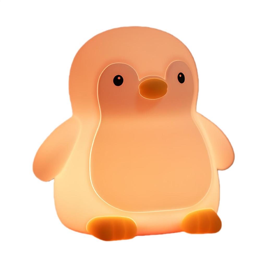 Silicone Penguin Patting Night Light Colorful RGB Touch Atmosphere Light 1200mAh Capacity Charging Light For Home Bedroom