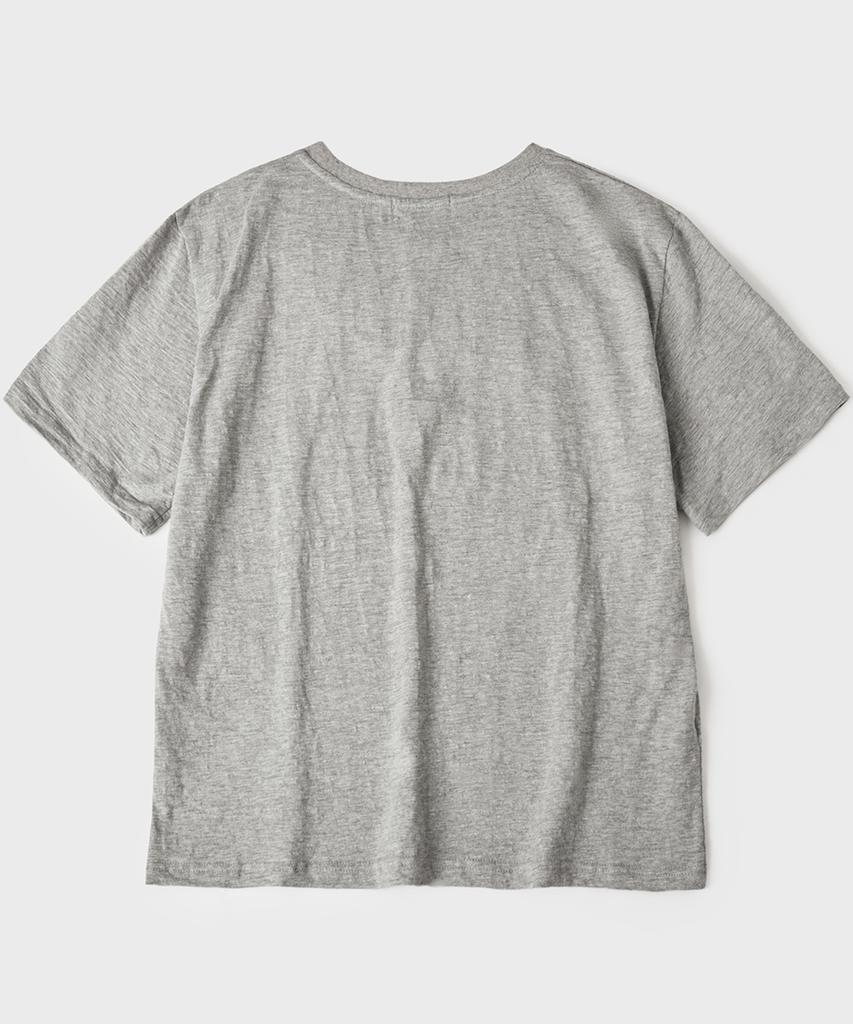 HOOVES Twin Skeleton Henley Neck Short Sleeve Tee [Melange Grey]