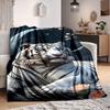 1pc White Tiger Print Blanket Lightweight Blanket Throw Blanket For Sofa, Bed, Travel, Camping, Livingroom, Office, Couch, Chair Yy251010046